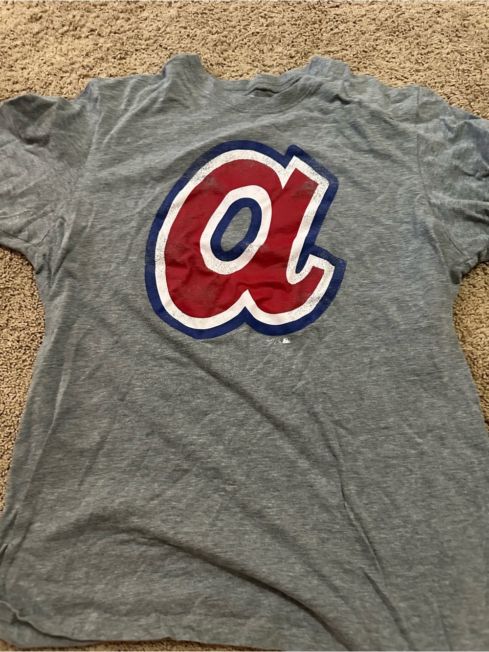47 Women’s Gray Tee with Red, White & Blue Logo
